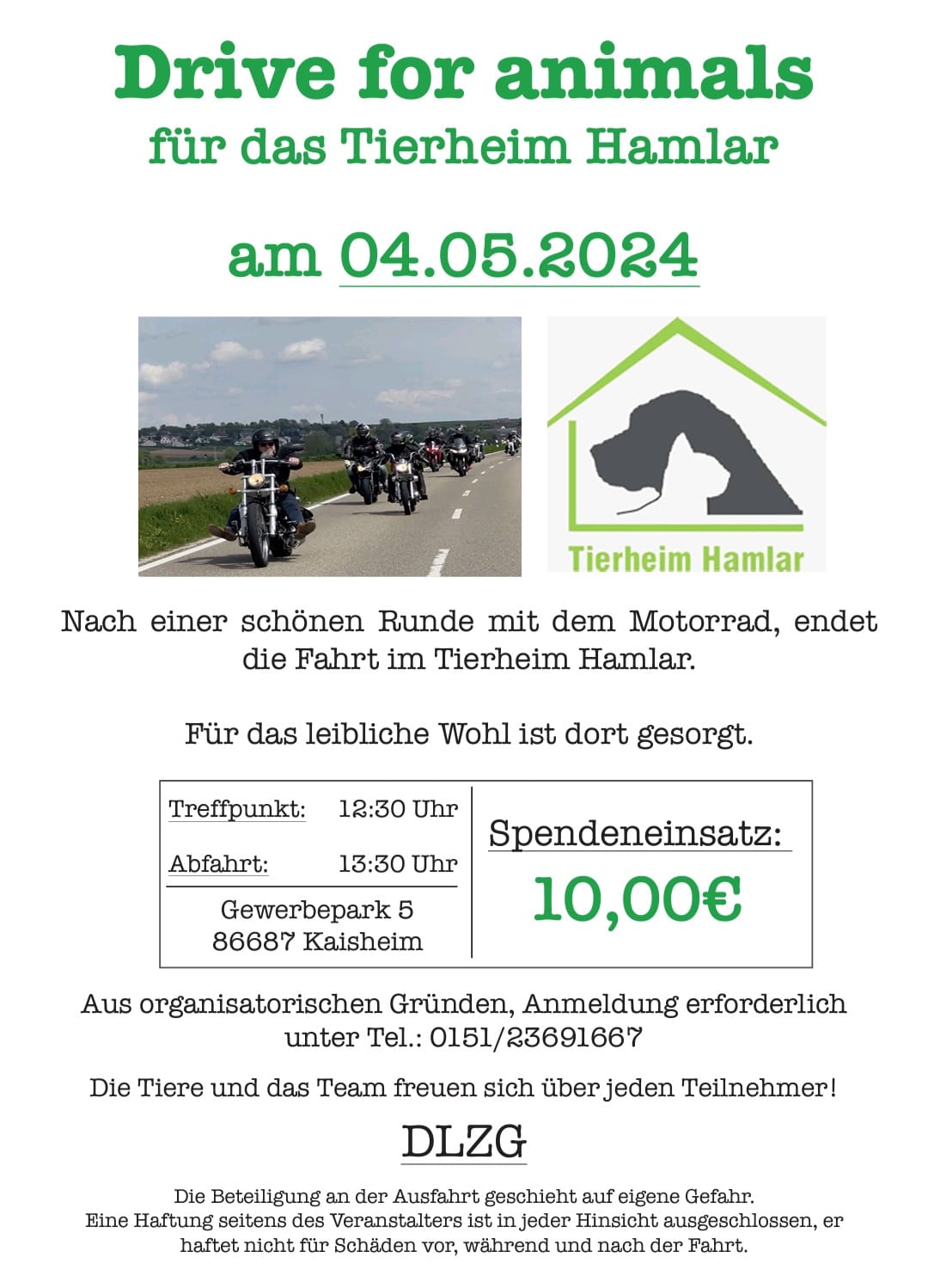 Drive for animals zu Gunsten des Tierheims Hamlar