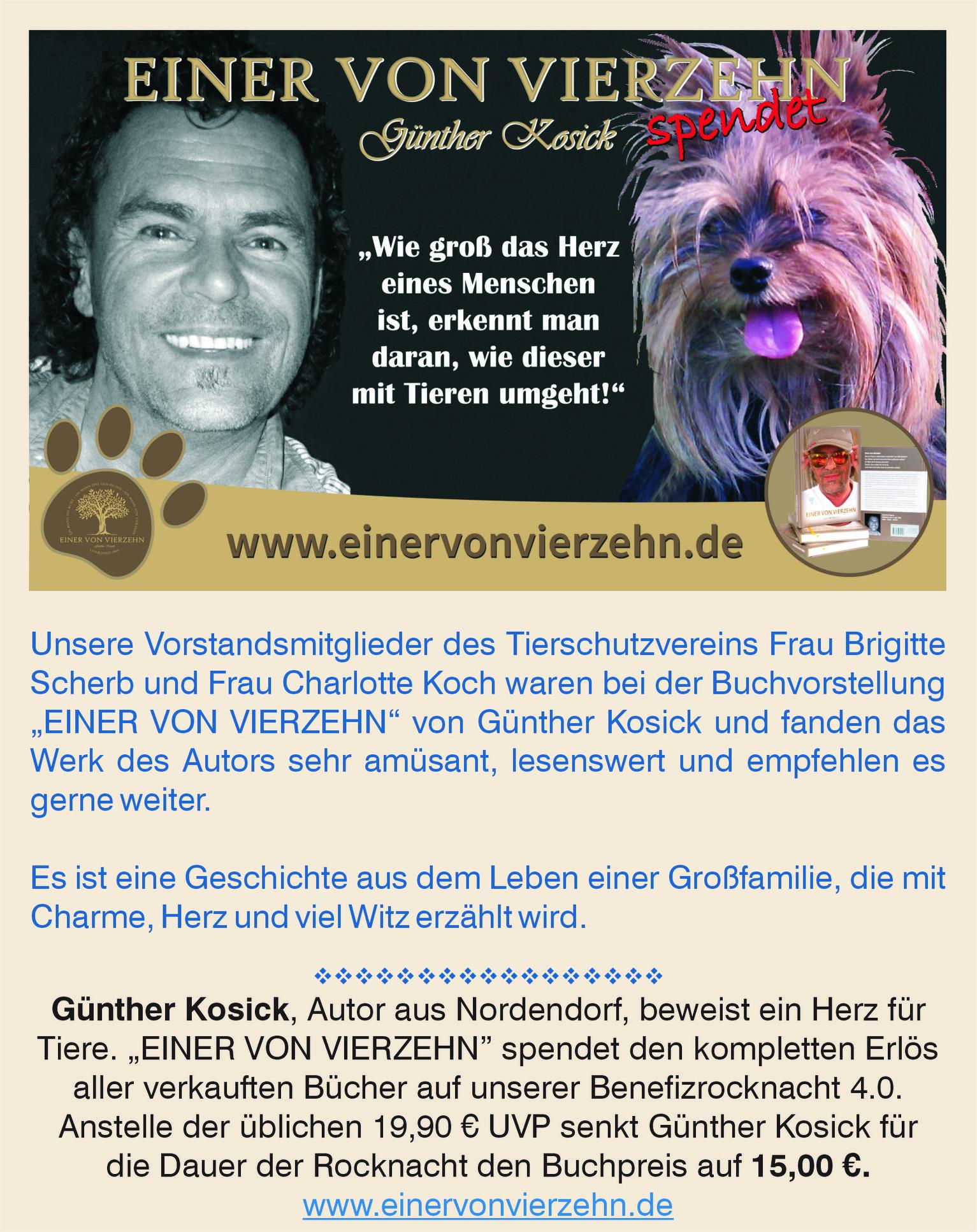 "Einer von vierzehn" spendet