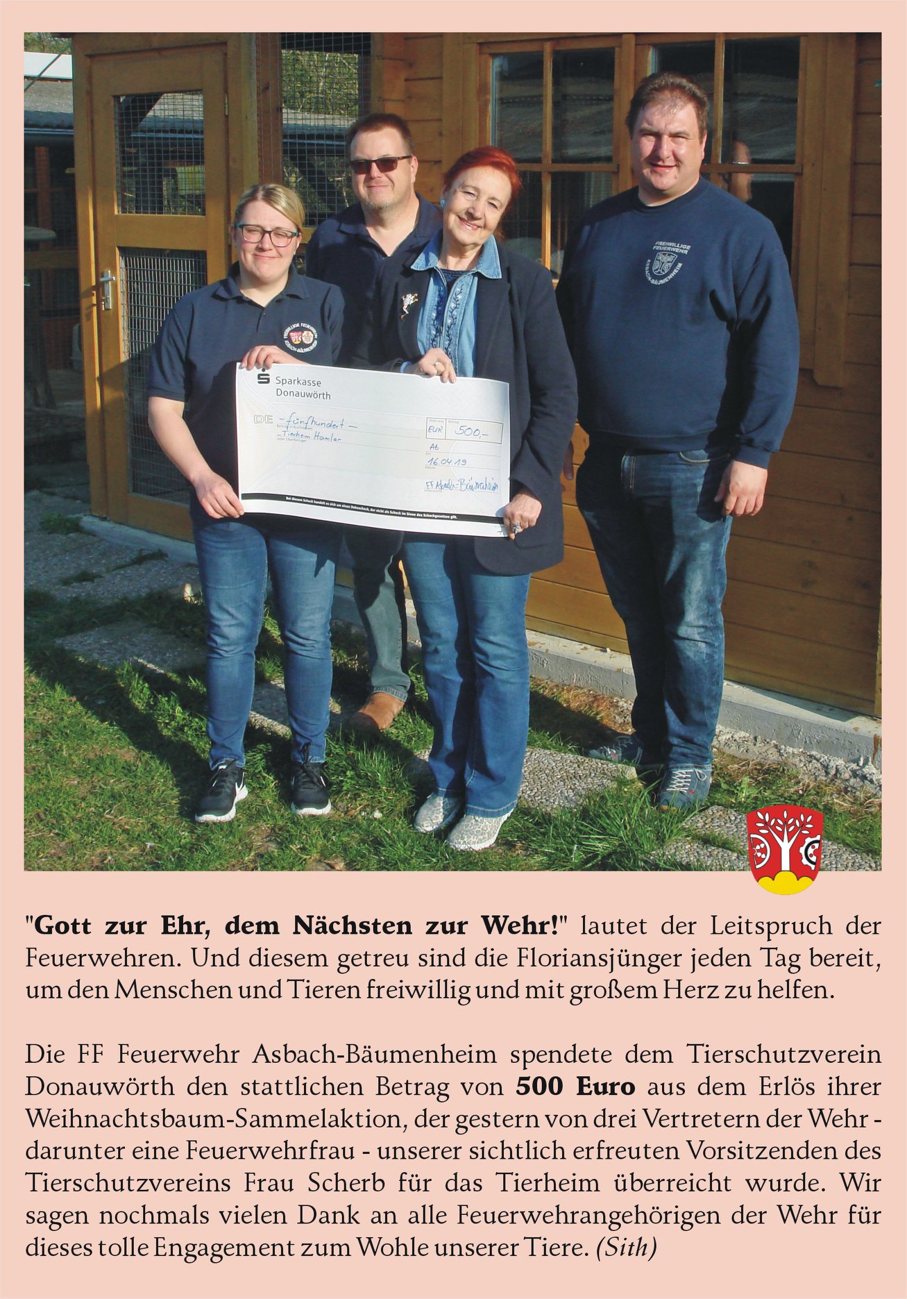 Spende Feuerwehr Asbach-Bäumenheim