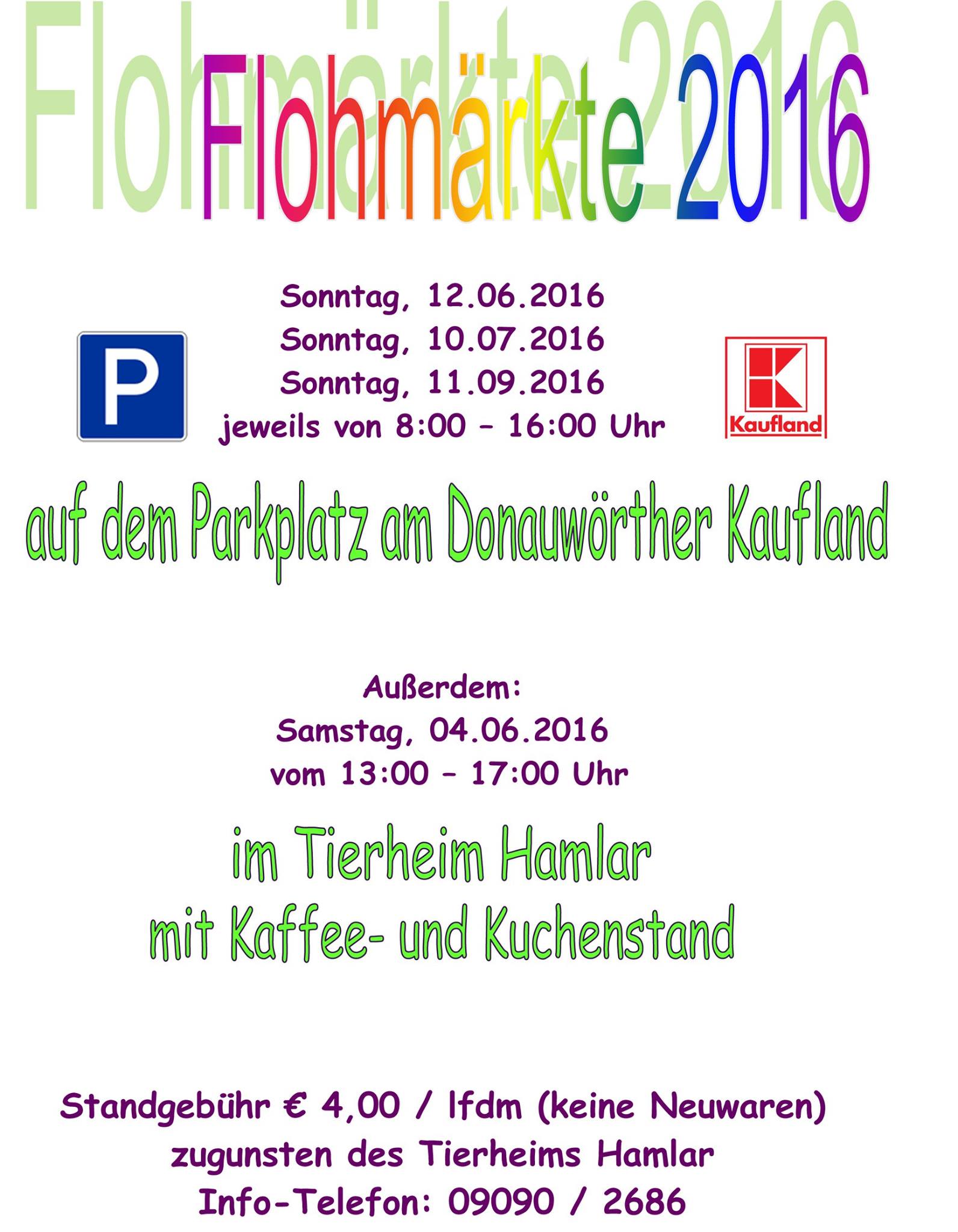 Flohmärkte 2016 am Kaufland Parkplatz in Donauwörth